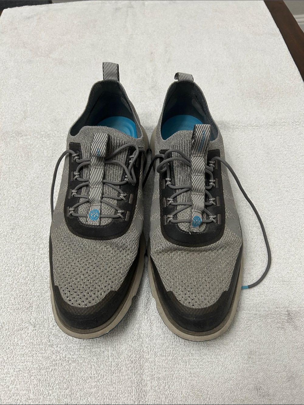 Cole Haan Men's Grey and Black Knit Lace-Up Sneakers